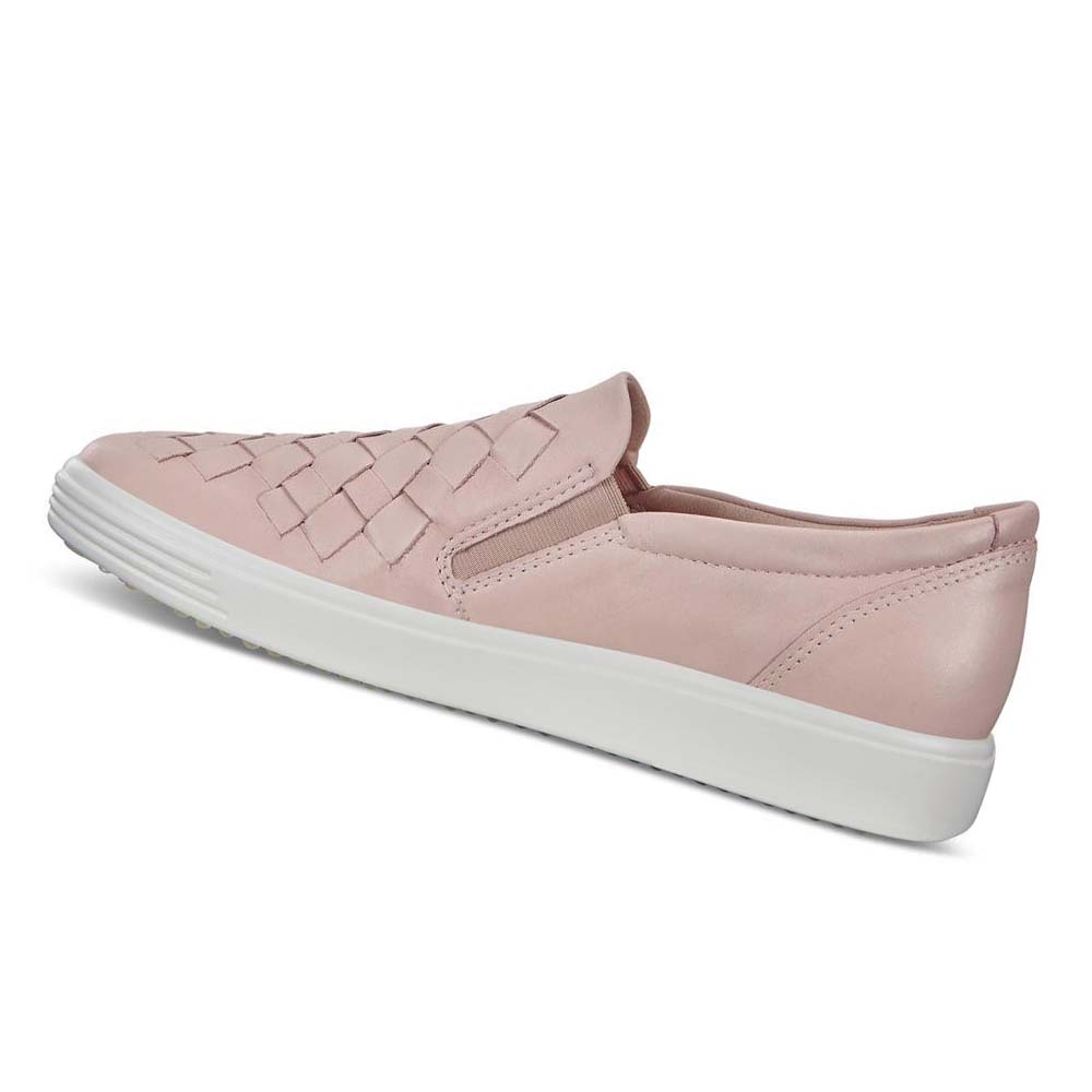 Ecco Soft 7 Woven Sneakers Dam Rosa | SE 249BEX